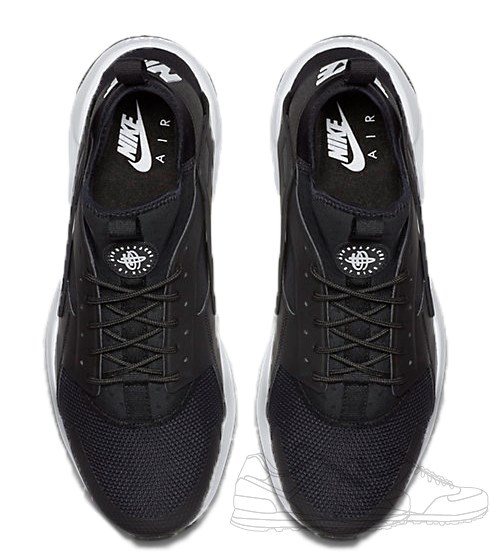 Nike huarache black laces best sale