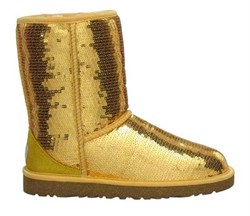UGG CLASSIC SHORT SPARKLES GOLD - фото 17766