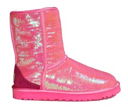 UGG CLASSIC SHORT SPARKLES PINK - фото 17790